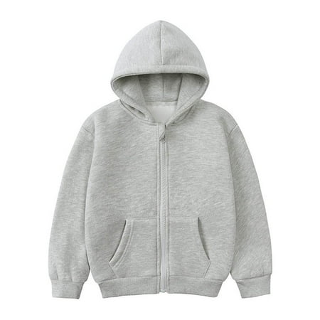 

NOKIO Girls Zip Up Cotton Hoodie Jackets Toddler Kids Baby Outwear Long Sleeve Round Neck Solid Color Jacket Zipper Hooded Windproof Long Sleeve Coats For Girls Or Boys Fleece Hooded Down Jacket