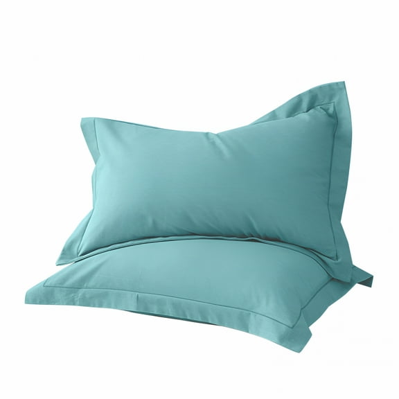 AUQ 2-Pcs Solid Color Extra Thick Pure Cotton Flannel Pillowcases - Hypoallergenic,Soft & Durable,Machine Washable,Standard/Queen,19X30In