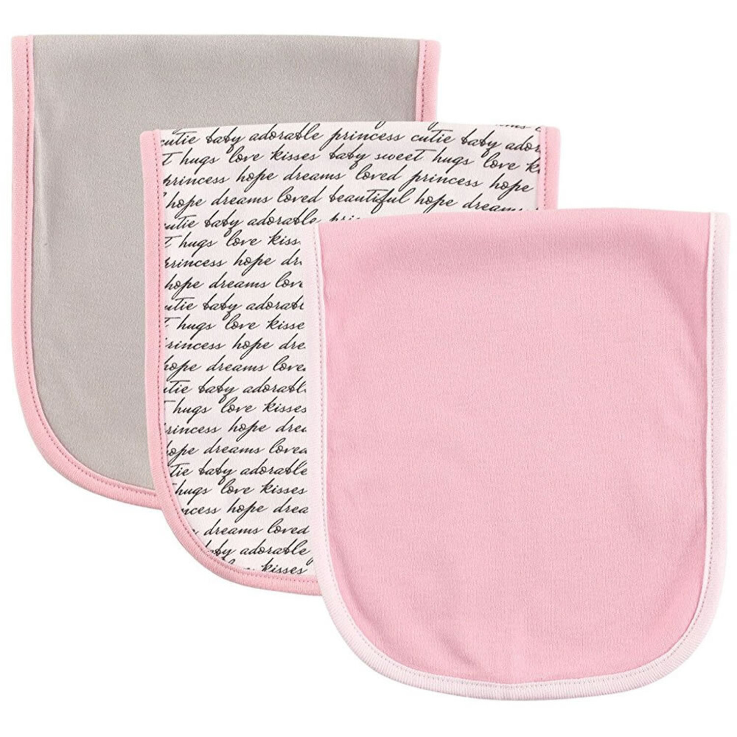 Hudson Baby Infant Girl Cotton Bib and Burp Cloth Set 6pk, Princess, One Size - image 2 of 3