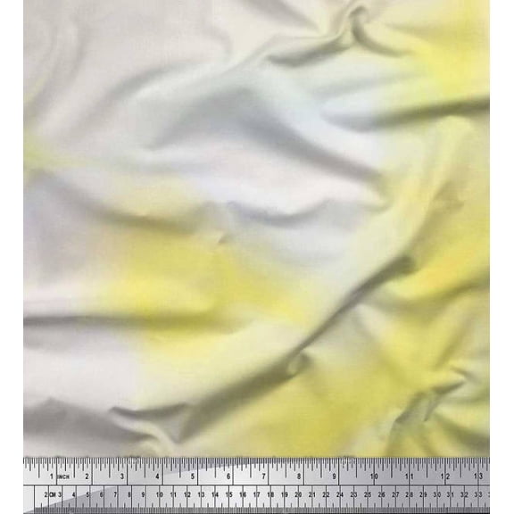 Soimoi Poly Georgette Fabric Ombre Tie-Dye Printed Fabric 1 Yard 42 Inch Wide