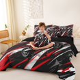 thumbnail image 4 of Manfei Speed Motocross 7-Piece Twin Bedding，Speed Games Bedding Comforter Set，Red White,Black Reversible, 4 of 7