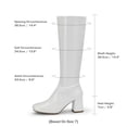 thumbnail image 4 of Botas DREAM PAIRS Gogo con punta cuadrada, tacón grueso, hasta la rodilla, color blanco, 4 of 9