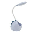 thumbnail image 4 of Lámpara de escritorio pequeña con portalápices, cómoda, decorativa, práctica, sin ruido, LED, USB, lámpara de mesa pequeña, color azul, 4 of 12