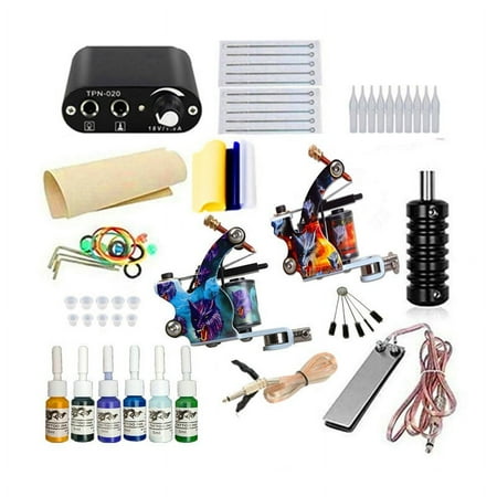 1 pc Coil Tattoos Machine Kit Permanent Body Art Tool Complete Kit with Everything for Beginners Lism 2 lb