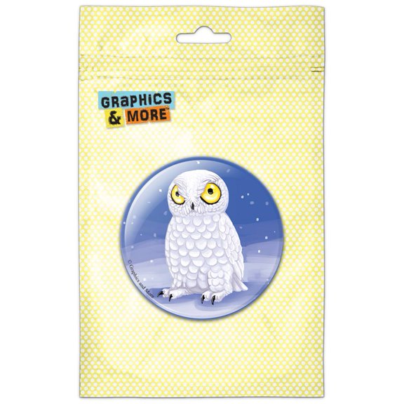 Snowy Owl Bird Snow Pinback Button Pin Badge