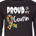 thumbnail image 4 of Inktastic Proud of my Cousin Autism Awareness Puzzle Piece Ribbon Long Sleeve Youth T-Shirt, 4 of 5