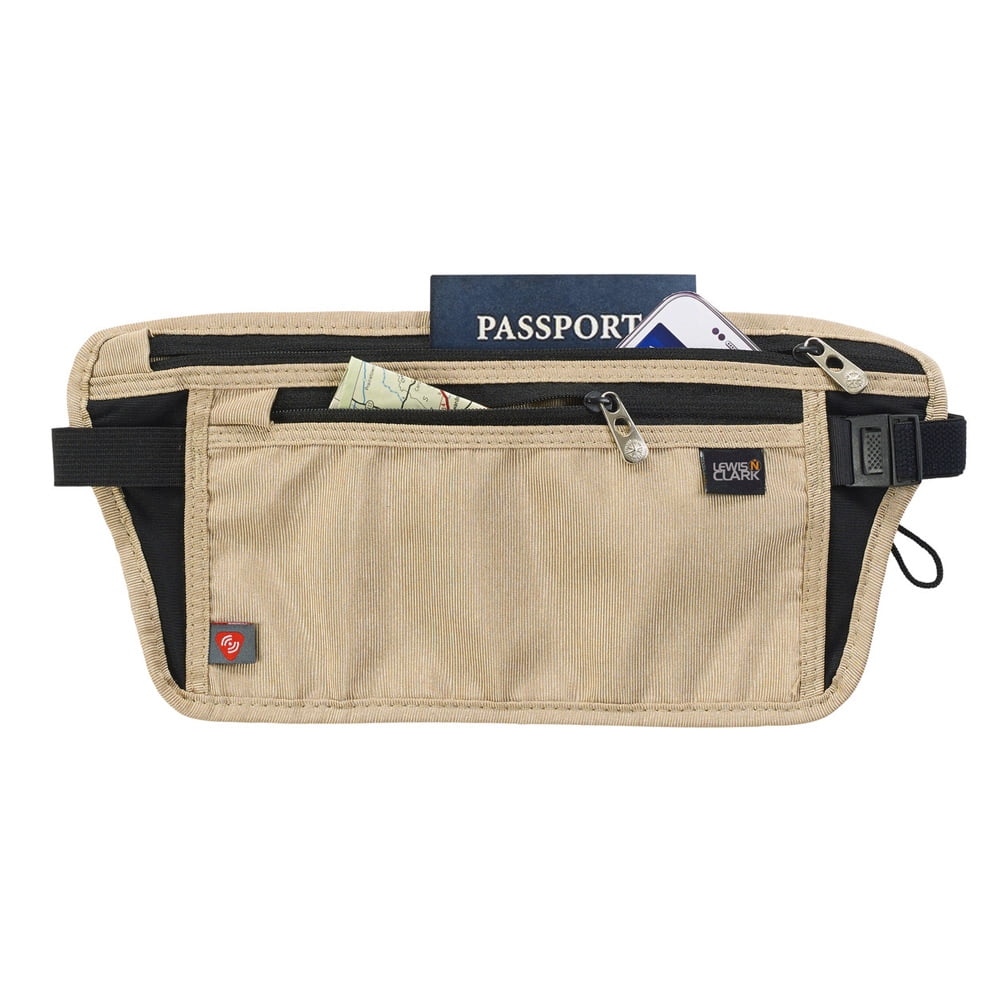 Lewis N Clark RFID Blocking Waist Stash Money Belt Passport Id Holder