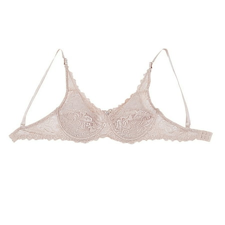 

New Lace Women Bra Plus Size D E Big Size Bralette Ultrathin Pure Cotton Brassiere Underwear- Color 90D/E