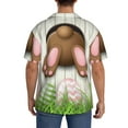 thumbnail image 5 of Xecao offers the Brown Bunny for Men's Casual Short-sleeved Shirt, a button-up collared shirt with a pocket, perfect for beach vacations and yacht travel in the Small size., 5 of 7