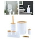 thumbnail image 5 of Juego de 7 accesorios de baño sencillos, jabonera, dispensador de loción, decorativo blanco, 5 of 7