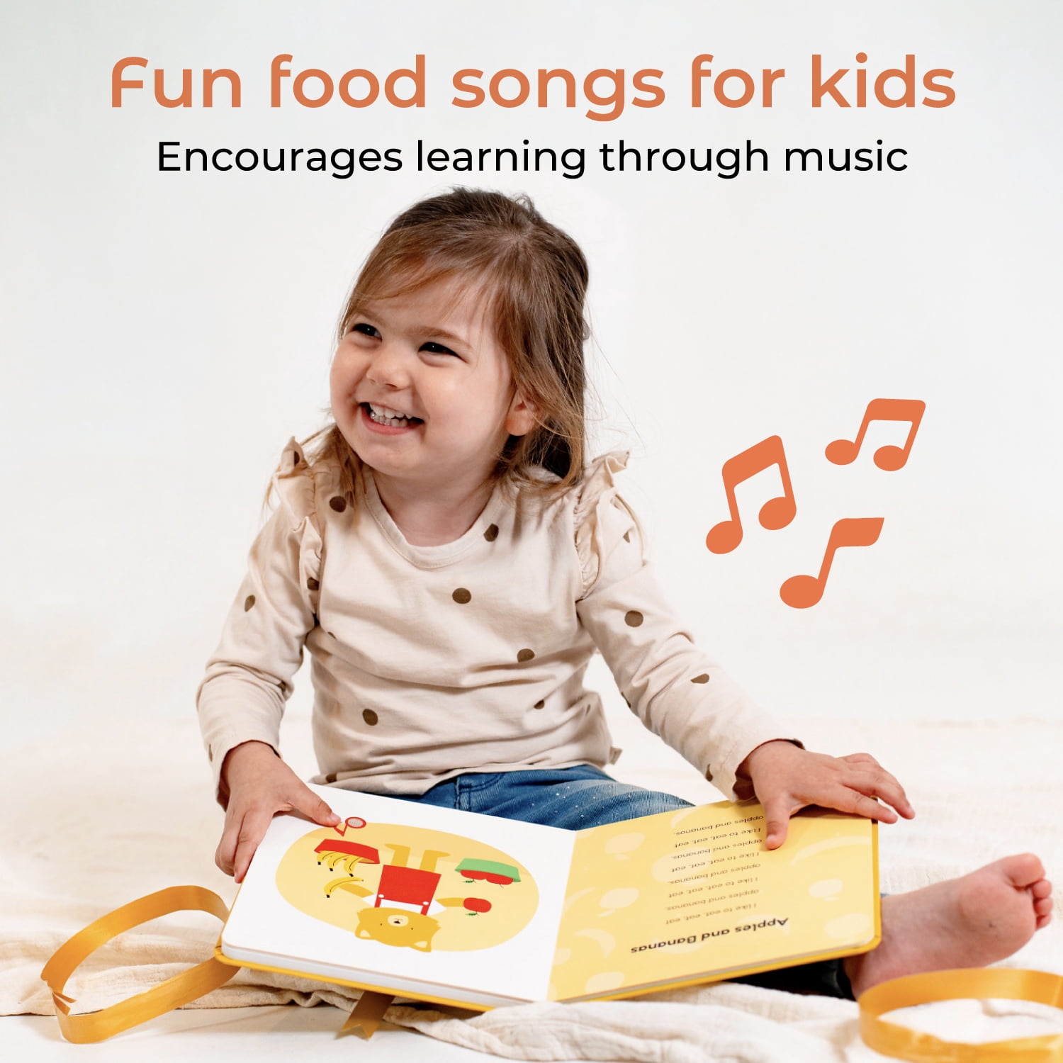 Cali's Books I'm a Little Teapot Book Sound Book for Toddlers 1-3 | Interactive Musical Book with Six Food Songs | Perfect Book for 1 Year Old