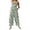Green, variant on St Patricks Day -Stylish Sleeveless V-Neck Printed Jumpsuit Elastic Waist Casual Summer Wear For Women Beach Outings