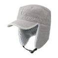 thumbnail image 2 of Men's Fleece Warm Winter Hats with Visor Windproof Earflap Skull Cap, 2 of 8
