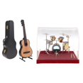 thumbnail image 1 of Esquirla Ensemble de Batterie Miniature en Cuivre & Modèle de Guitare en Bois Instrument de Musique de Collection, 1 of 8