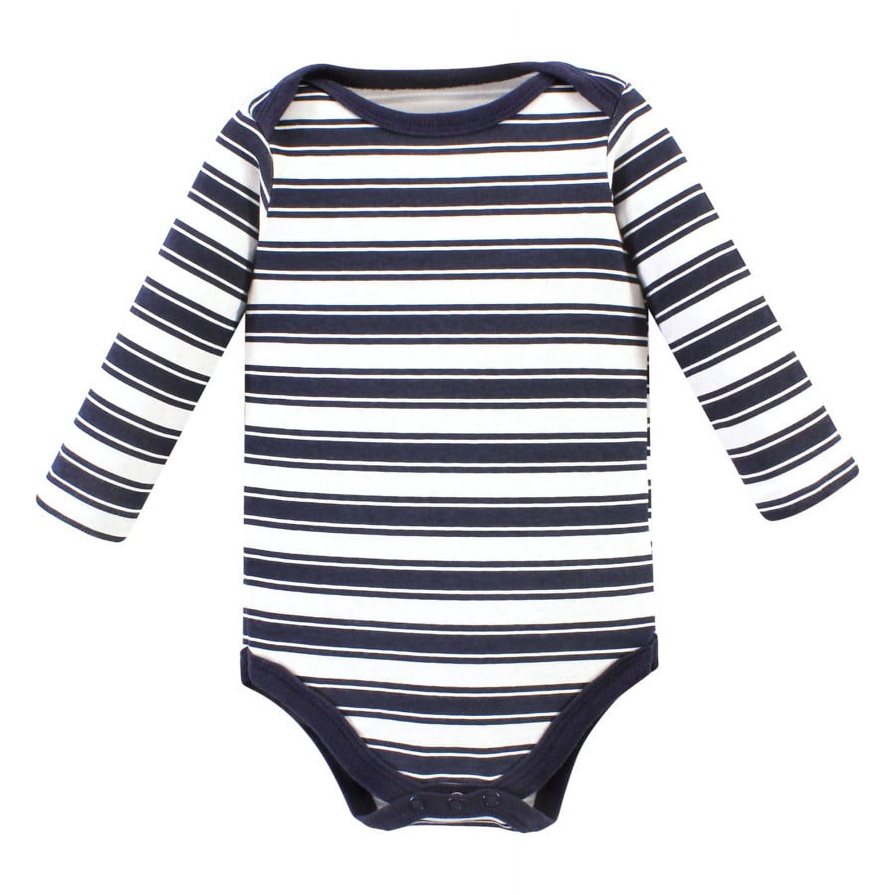 Hudson Baby Cotton Long-Sleeve Bodysuits, 3- Pack, Newborn- 24 Months