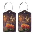 thumbnail image 3 of Disketp 2 Pcs Luggage Tag For Suitcase,Butterfly Sitting On A Flower Leather Baggage Tag With Stainless Steel Loop Privacy Cover For Women Men Girls, 3 of 5