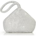 thumbnail image 1 of Women's Rhinestone Clutch Evening Bags Sparkly Glitter Triangle Purse for 1920s Party Prom Wedding, 1 of 6