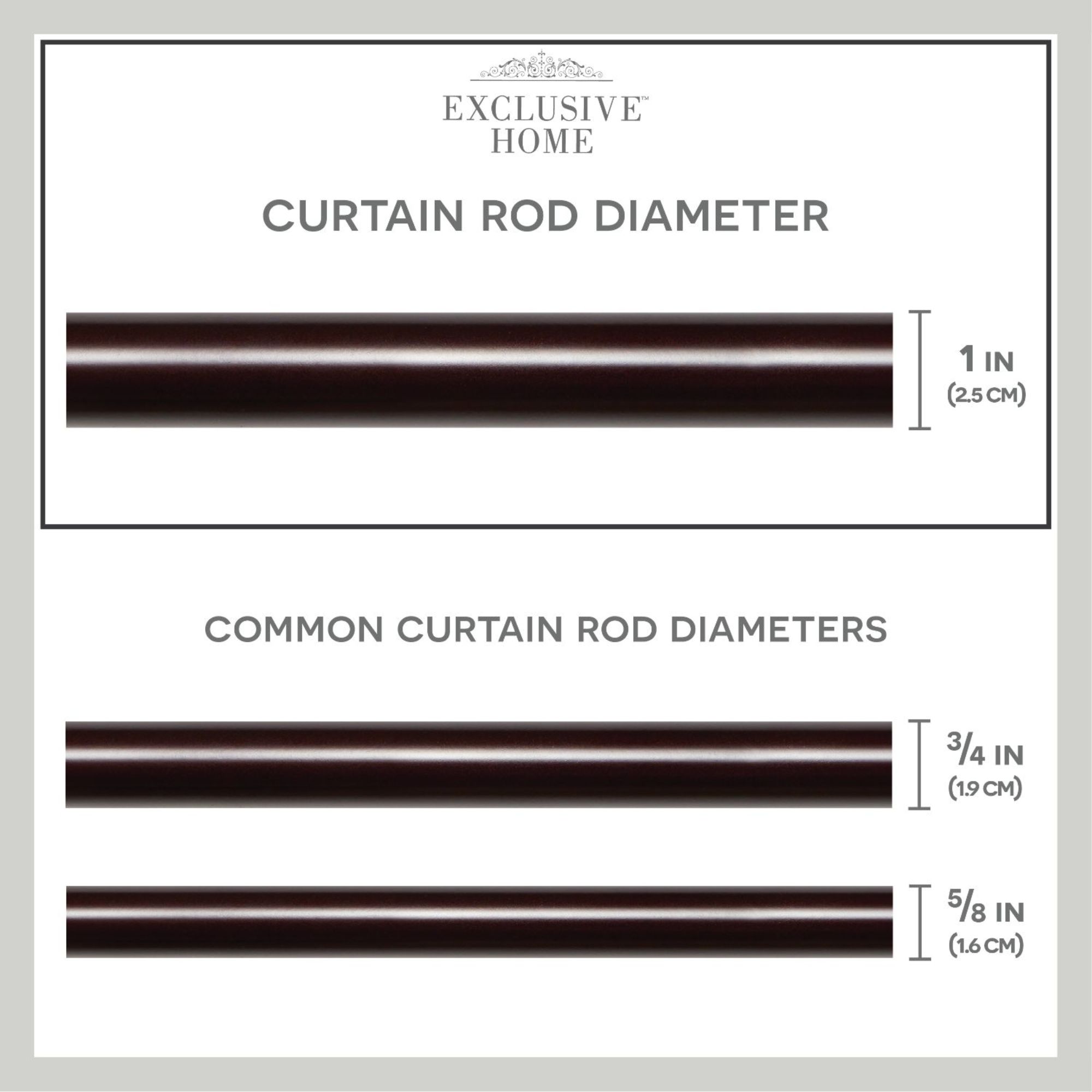 Exclusive Home Acanthus 1" Window Curtain Rod and Finial Set, Adjustable 36"-72", Matte Black