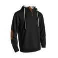thumbnail image 5 of Eryao Men's Sherpa Lined Button Hoodie with Elbow Patches Winter Warm Outdoor Drawstring Sweatshirts,Black,M, 5 of 5