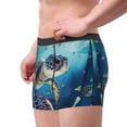 thumbnail image 2 of Pofeuu Watercolor Turtle Print Men’s Boxer Briefs, Moisture-Wicking Underwear, Regular,Trunk-X-Large, 2 of 5