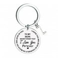 thumbnail image 4 of Creative DIY To My Son Stainless Steel Last Name 26 Letter Keychain 2.5x2.5cm, 4 of 8