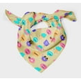 thumbnail image 3 of Bimba Beige Donut & Text Pure Silk Printed Head Bandanas Summer Neck Wrap Scarf 40 x 80 Inches, 3 of 6
