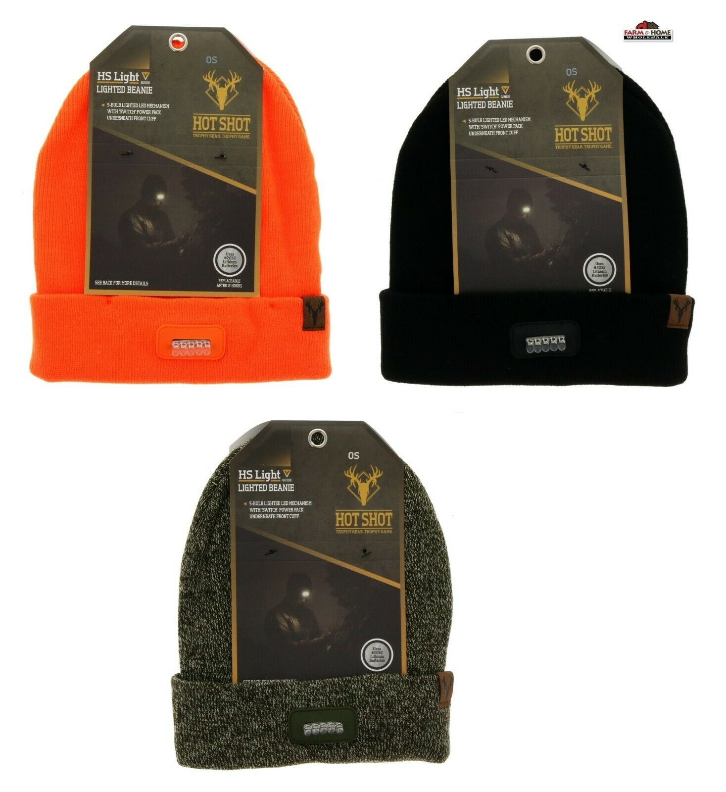 5 LED Knit Beanie Fleece Work Light Hat 
