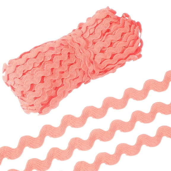 Uxcell 30 Yard Rick Rack Trim Ribbon 0.2 inch Wave Sewing Bending Fringe Trim for Wedding Party Decoration Orange