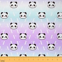 Castle Fairy Cartoon Panda Fabric by the Yard 5 Yard,Kawaii Animal Sewing Fabric,Botanical Plants Fabric for Sewing,Super Cozy Cute Room Decor