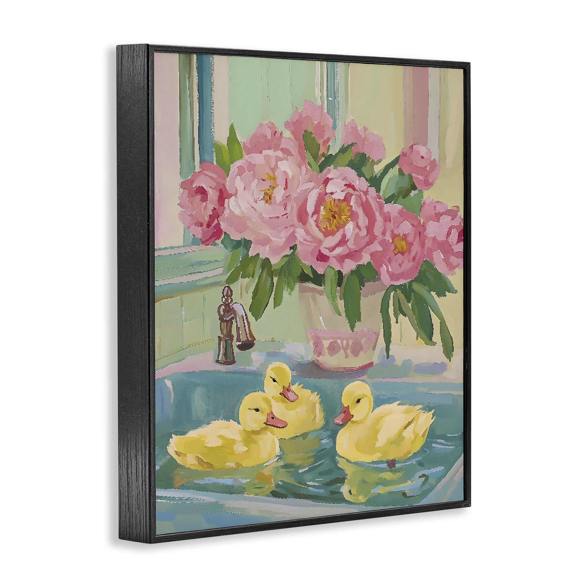 Stupell Industries Ducks in Sink Bath Black Framed Giclee Art, design by The Prints Vibe