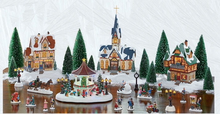 Coventry cove by lemax christmas village building, eastside fire 30-Piece Christmas Village with Lighted Gazebo and Music - Walmart.com