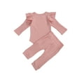 thumbnail image 2 of Seyurigaoka Baby Trousers Suit Solid Pit Strip Full Ruffled Jumpsuit Bow, 2 of 7