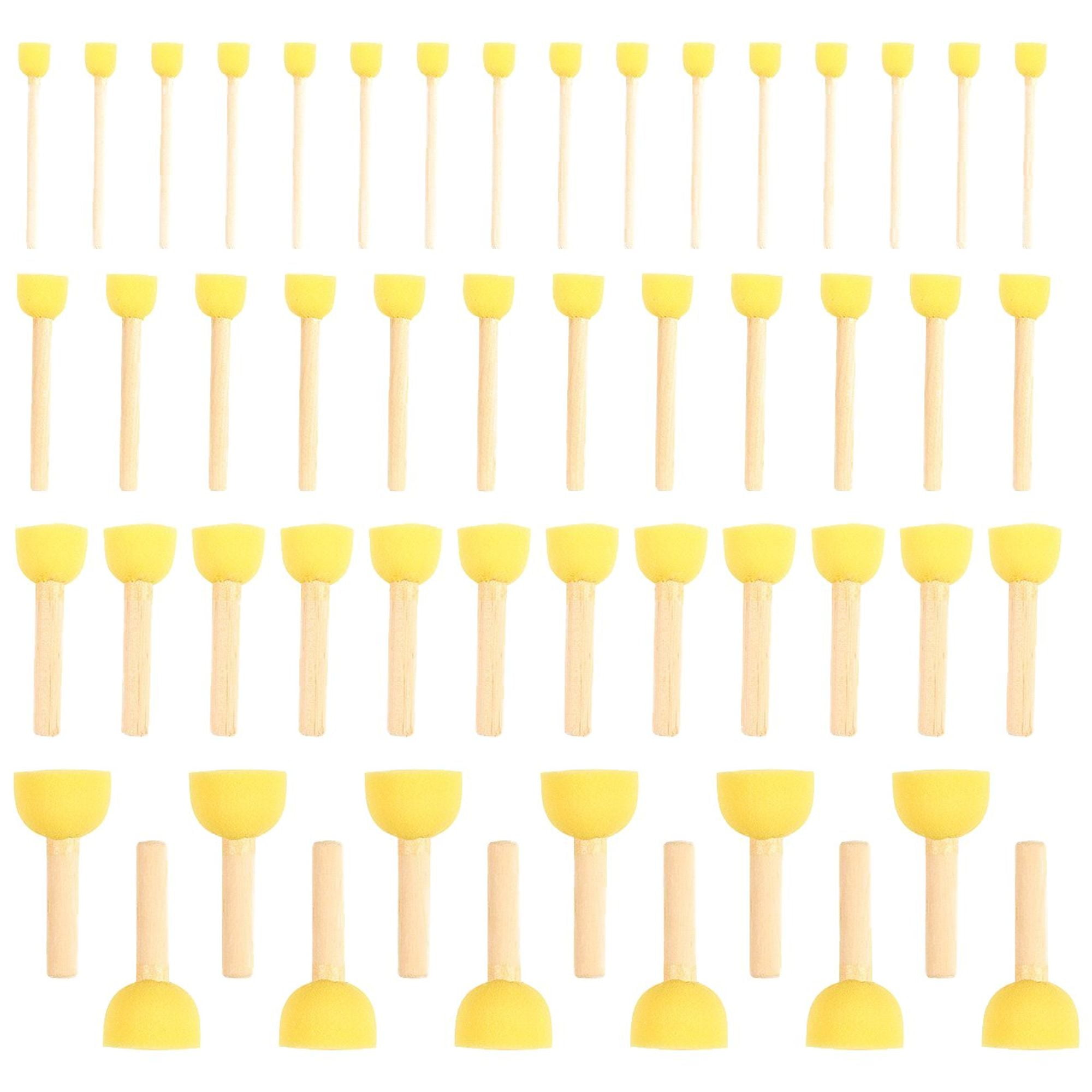 Foam Brushes Foam Paint Brush Set Round Paint Sponge with Wood