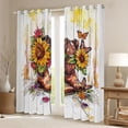 thumbnail image 2 of Homewish Brown Cowgirl Boot Black Out Curtains, Vibrant Rustic Sunflower Curtains Pack of 2 (42x63 Each), Cartoon Lodge Cabin Bedroom Curtains, Window Curtains Home Decor, 2 of 6