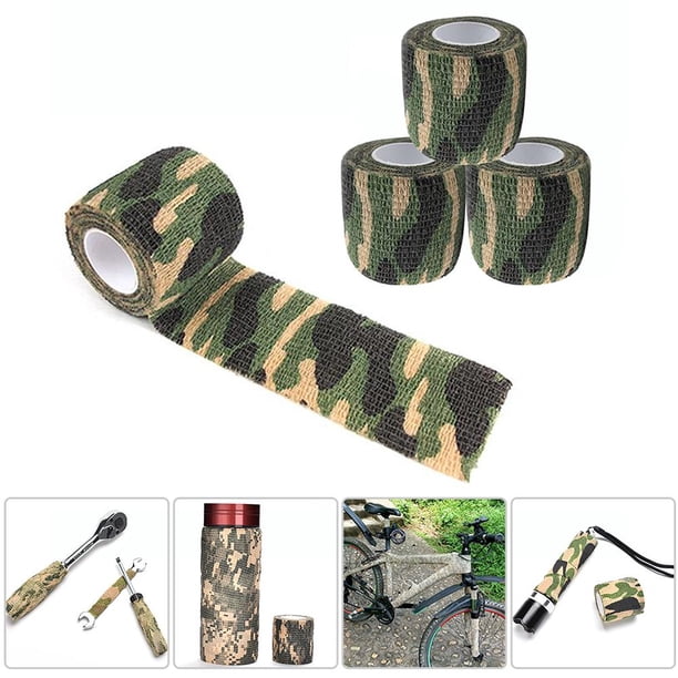 Cinta Adhesiva Cinta Adhesiva Camping 4 rollos de vendaje autoadhesivo para caza al aire libre (camuflaje de la jungla)