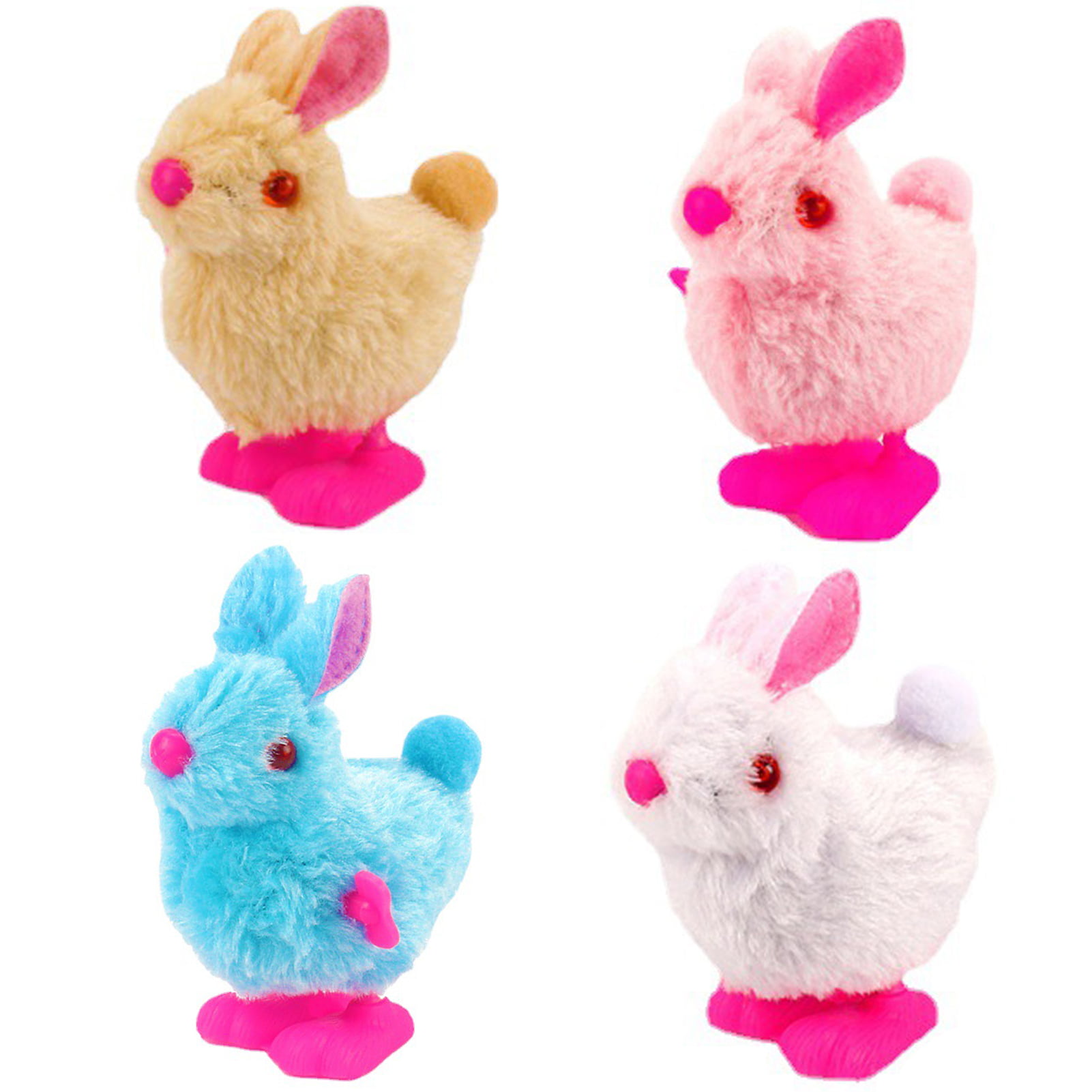 Clockwork Toys Wind Up Toys Mini Toy Wind-Up Rabbit Multi-Color Plush Chicks Toys Clockwork Toys for Party Supplies Favors Goody Bag Fillers,4 Pack