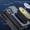 thumbnail image 2 of Magnetic Case for Samsung Galaxy S23 FE with Hidden Kickstand, [Mag-Safe Charging] [Military-Grade Drop Protection] Rugged Heat Dissipation Frosted Back Phone Case for Galaxy S23 FE, Gold, 2 of 11