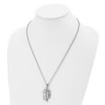 thumbnail image 4 of Stainless Steel Cable Necklace with Pendants Chain Chisel Polished Jesus Silhouette Pendant on a 22 inch 25.28 mm, 4 of 5