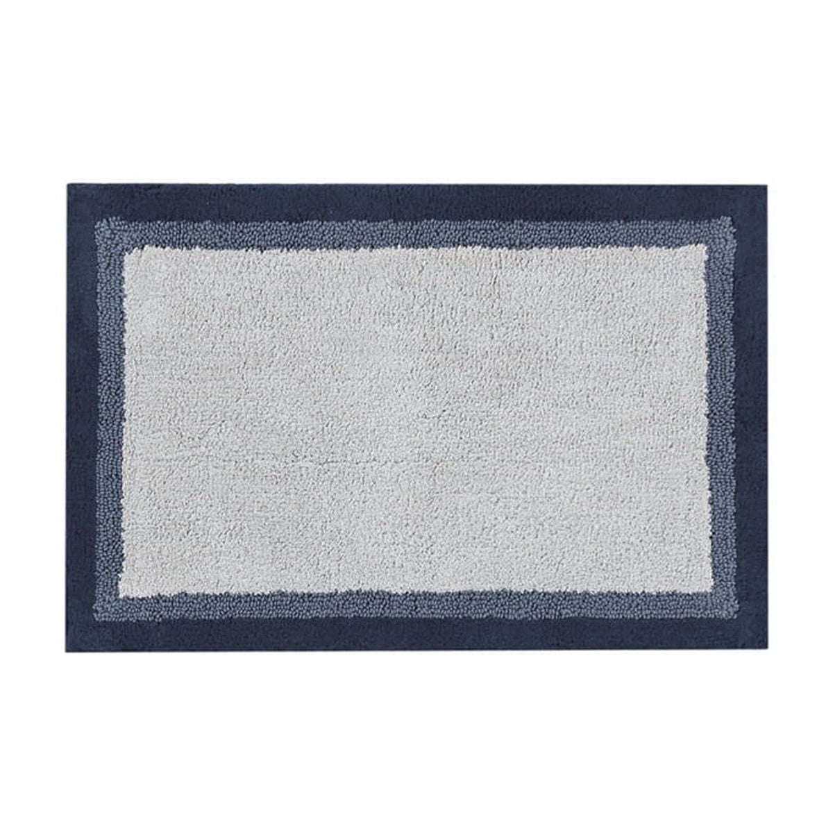 MAYEERTY 100% Medium Pile Cotton Tufted Bathroom Mat, Navy, 20"W x 30"L