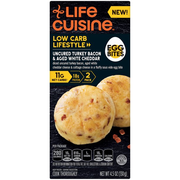Life Cuisine Turkey Bacon & Cheddar Egg Bites 4.5 oz.