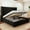 Black, variant on Merluxy Lift up King Bed Frame and Headboard Upholstered Wingback Bed,Cream