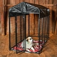 thumbnail image 4 of Lucky Dog 60548 8ft x 4ft x 6ft Uptown Welded Wire Outdoor Dog Kennel Playpen Crate with Heavy Duty UV-Resistant Waterproof Cover, Black, 4 of 8