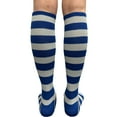 thumbnail image 3 of COUVER Women 1" Stripe Fashion Costume Knee High Socks, Blue / Light Gray, 1 Pair, 9-11, 3 of 8