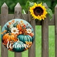 thumbnail image 4 of Decorations Fall Pumpkins Welcome Door Hanger Round Door Hanger Front Door Wreath Sign Entryway Wall Warming Door Hanging Decoration, 4 of 6