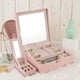 thumbnail image 2 of Caja de JoyeríA Rosa Femenina, Caja de para Almacenamiento de Moda, JoyeríA, Anillo, Caja de JoyeríA para Almacenamiento y ExhibicióN de Joyas, 2 of 10