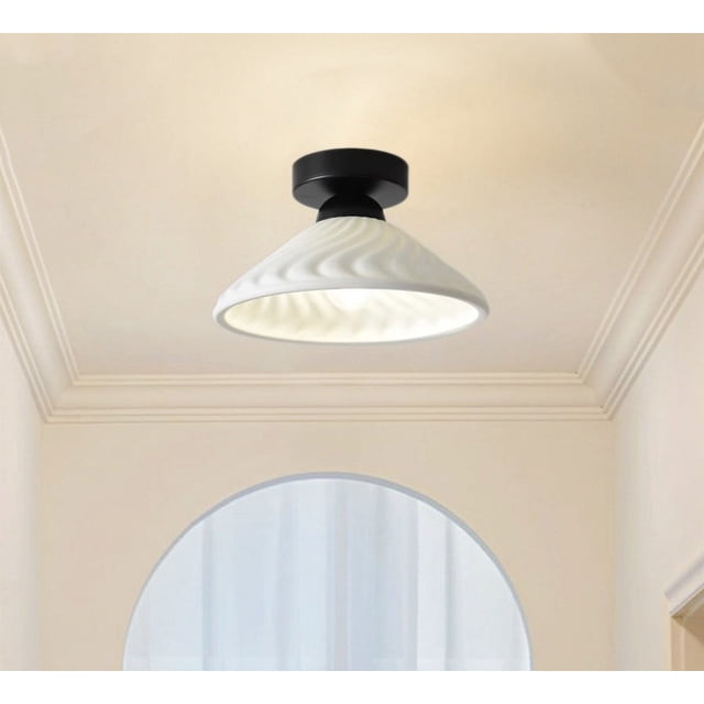 PEONAVET Ceramic hallway light Corridor Light White Ceramic Cover Balcony Ceiling Light Entrance Foyer Hallway Light