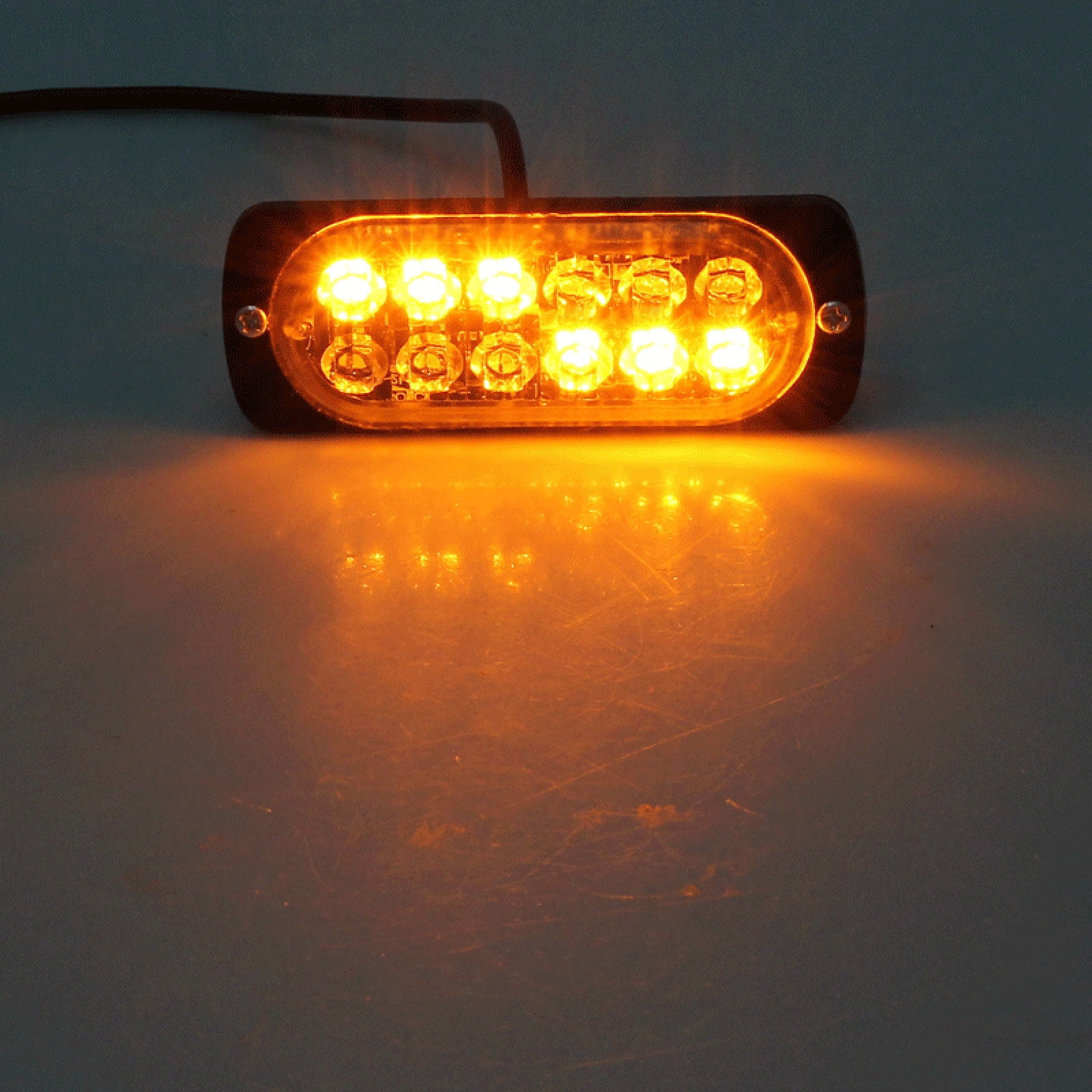 12LED Amber Car Emergency Flashing Light vehicle Strobe Flash Warning 12//24V