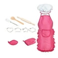 thumbnail image 1 of Simulation kitchen toy Complete Apron and 11 Kids Set Baking Pcs Cooking Includes Simulation kitchen toy pink, 1 of 6