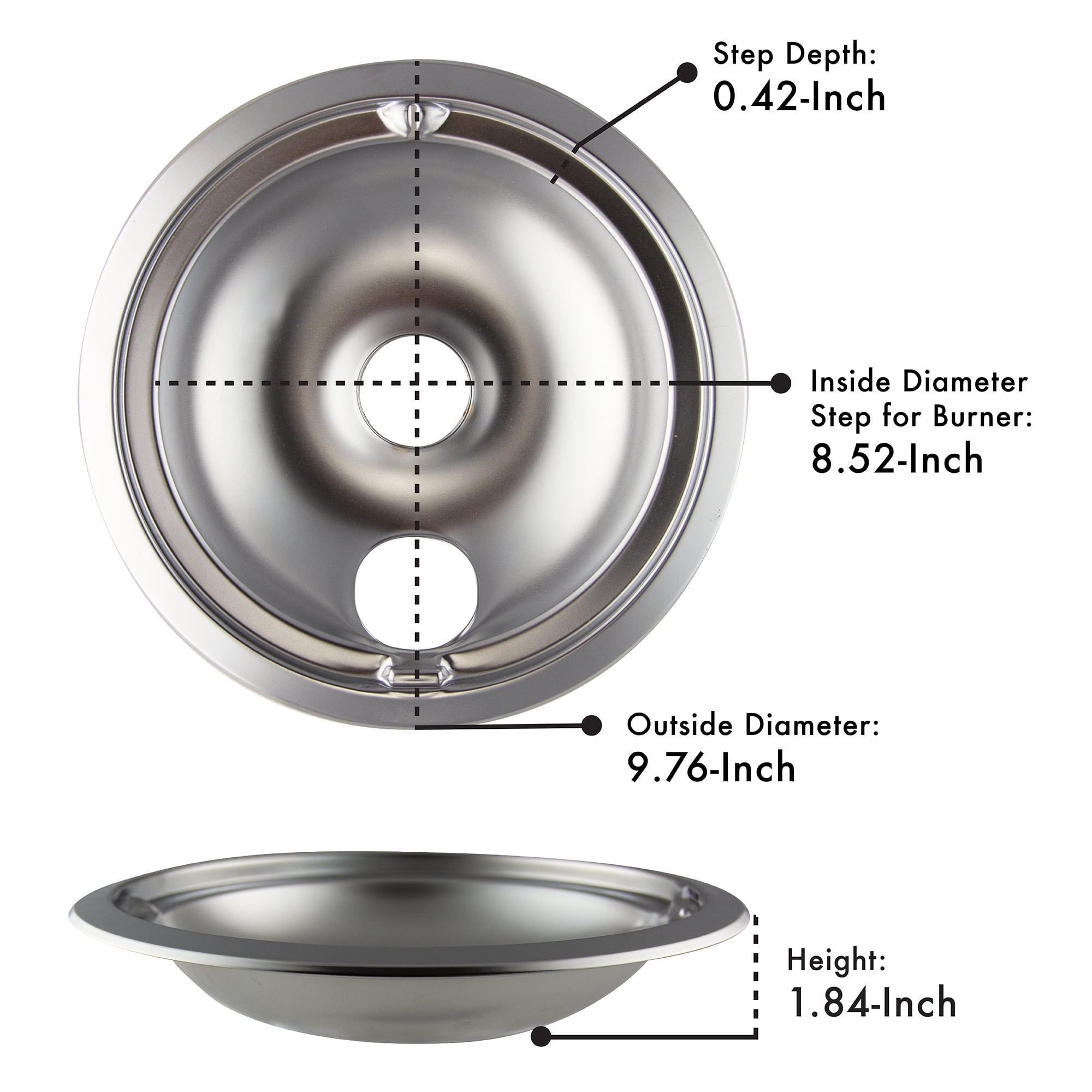 Range Kleen 119204XN Style B, Chrome 4 Piece Drip Bowl, 2 Large and 2 Small