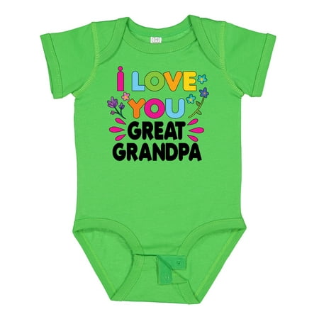 

Inktastic I Love You Great Grandpa with Flowers Gift Baby Girl Bodysuit